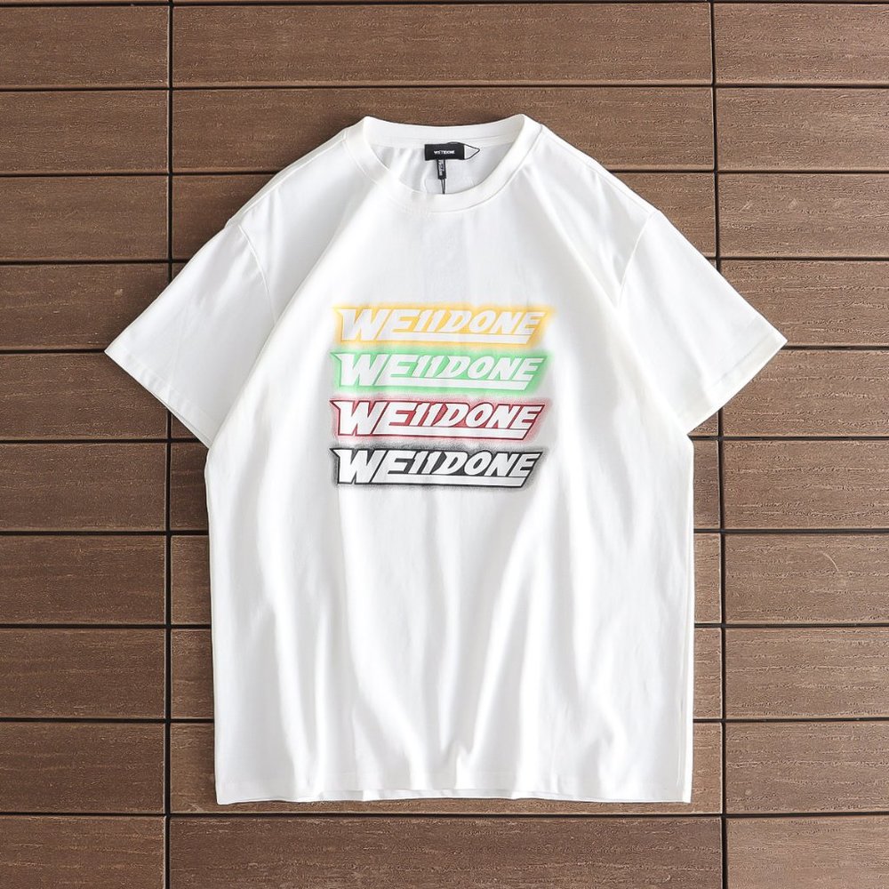 We11 Done Colorful Inkjet Logo Letter Print T Shirt